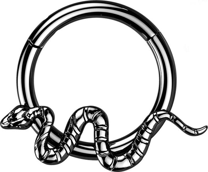 Produktbild Star Piercing Micro Segmentring klappbar schwarz Schlange (Titan, ohne Messing)