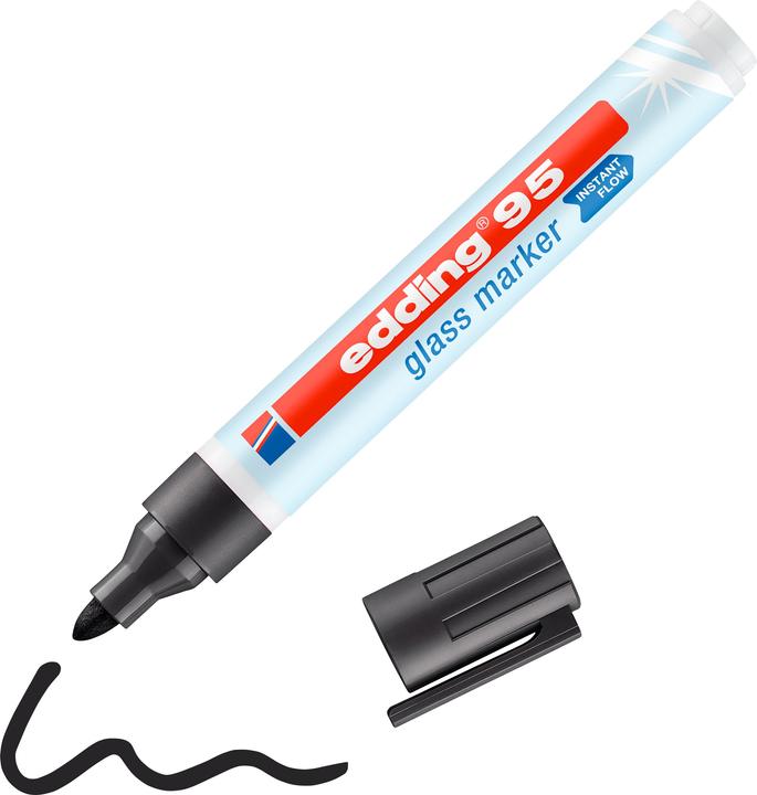 Image du produit Edding 95 Marqueur pour verre noir (Noir, 3 mm, 1 x)