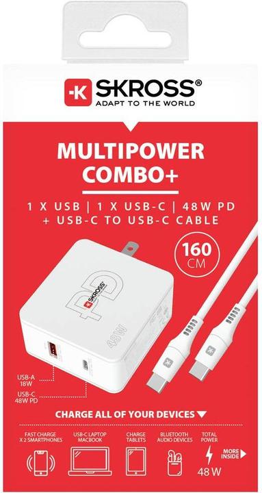 Produktbild Skross USB Netzteil Multipower Combo+, US 48 W, 5 V 9 V (48 W, 2 Ports)