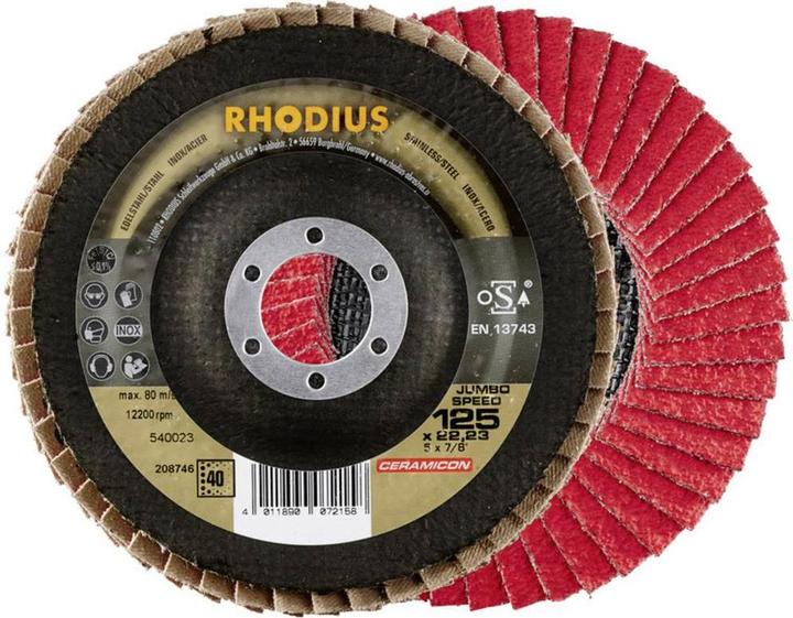 Actual product image Rhodius Flap disc angular JUMBO SPEED Ø 125 x 22,23mm - K40 (40)