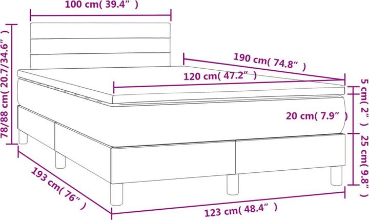Image du produit vidaXL Boxspringbett (120 x 190 cm)