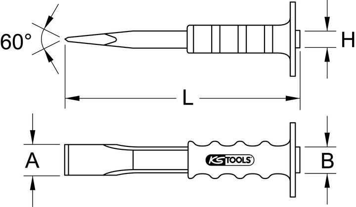 Produktbild KS Tools Flachmeissel mit Handschutzgriff