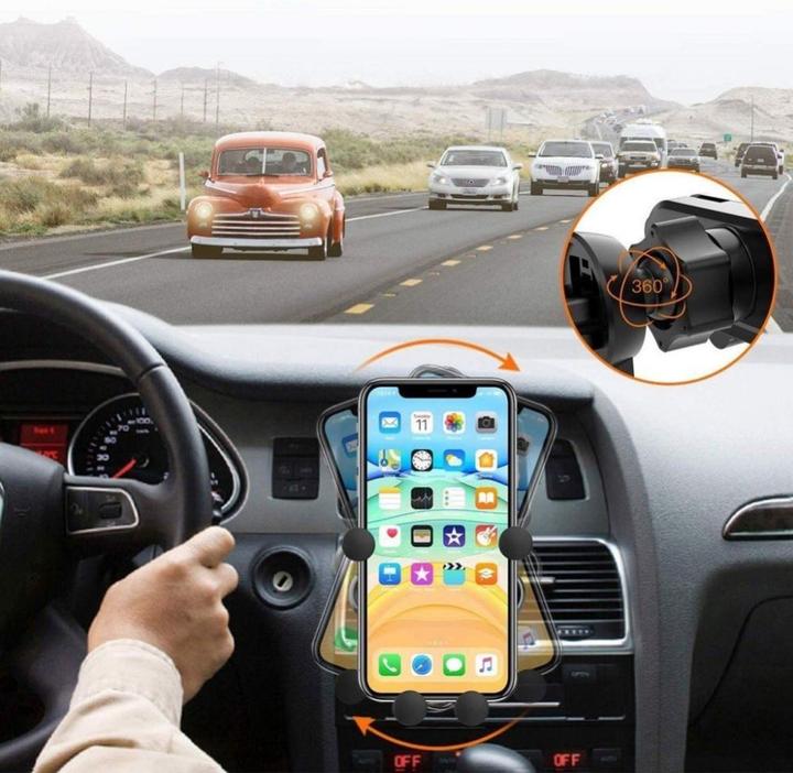 Actual product image Wozinsky car phone holder gravity for ventilation grille black (WCH-05)