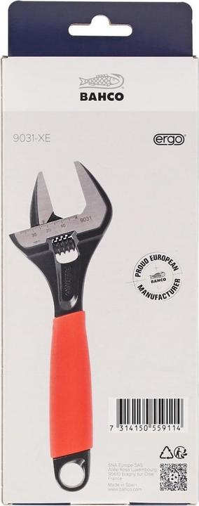 Actual product image Bahco Xmas 9031 Ergo Extra Wide Jaw Adjustable Wrench 218mm