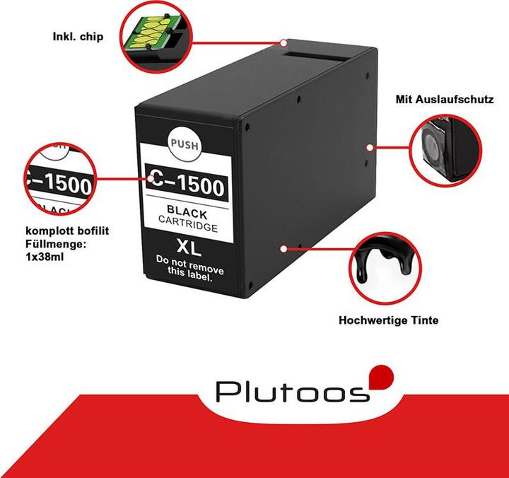 Actual product image Plutoos Canon PGI-1500 Cartridge XL, Black (FC)