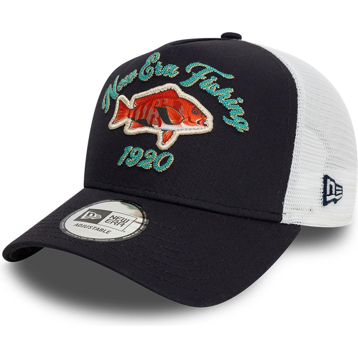 New Era, Herren, Cap, A-Frame Mesh Trucker Cap - Fishing 1920 Navy, Blau, (One Size)