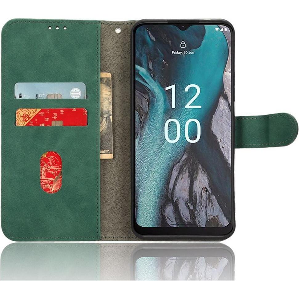 Thumbnail - Cover-Discount Nokia C22 - Leder Etui Hülle grün (Nokia C22), Smartphone Hülle, Grün