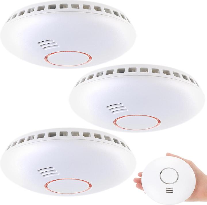Image du produit VisorTech Détecteur de chaleur et de fumée sans fil interconnectable RWM-460.f, 85 dB, lot de 3