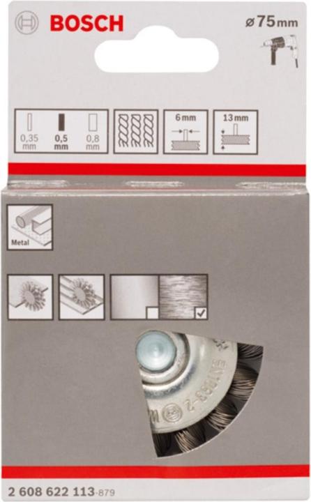 Produktbild Bosch Professional Zubehör PRO Metal heavy Scheibenbürste, gerader Schaft, 75 x 0,5 mm
