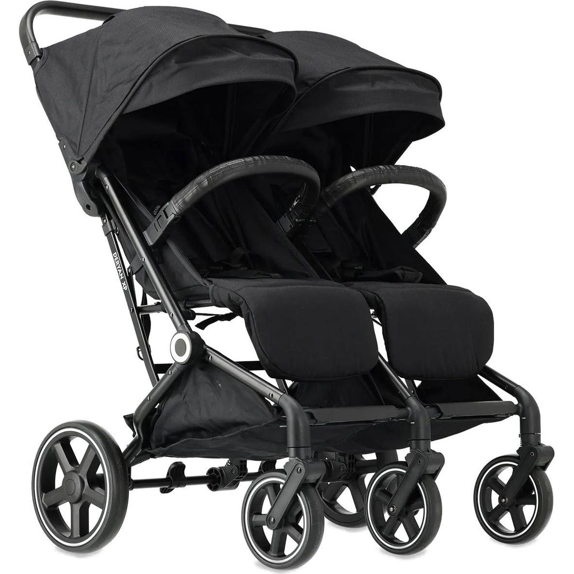 Deryan Luxury XP Twin Buggy XL - Doppelbuggy - Duobuggy - Kompakt leicht - schwarz (XPTwinBlack)