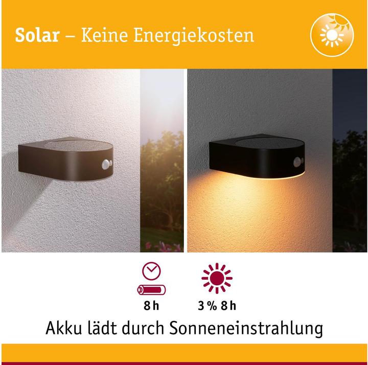 Produktbild Paulmann Solar Wandleuchte Eileen (450 lm, IP44)