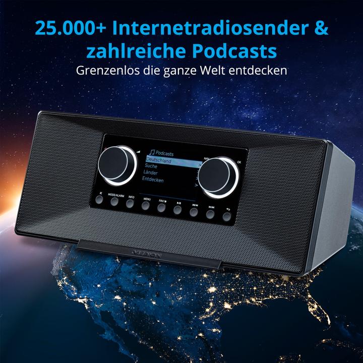 Image du produit Medion P85333 - DAB+ internetradio - Wifi - FM-ontvangst - Zwart (DAB+ DAB, AM, FM, MF, WiFi)