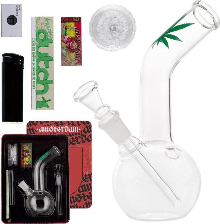 G-Rollz Leaf Bong giftset with 1 x Bong - 1 x Grinder - 1 x lighter - 5 x screen