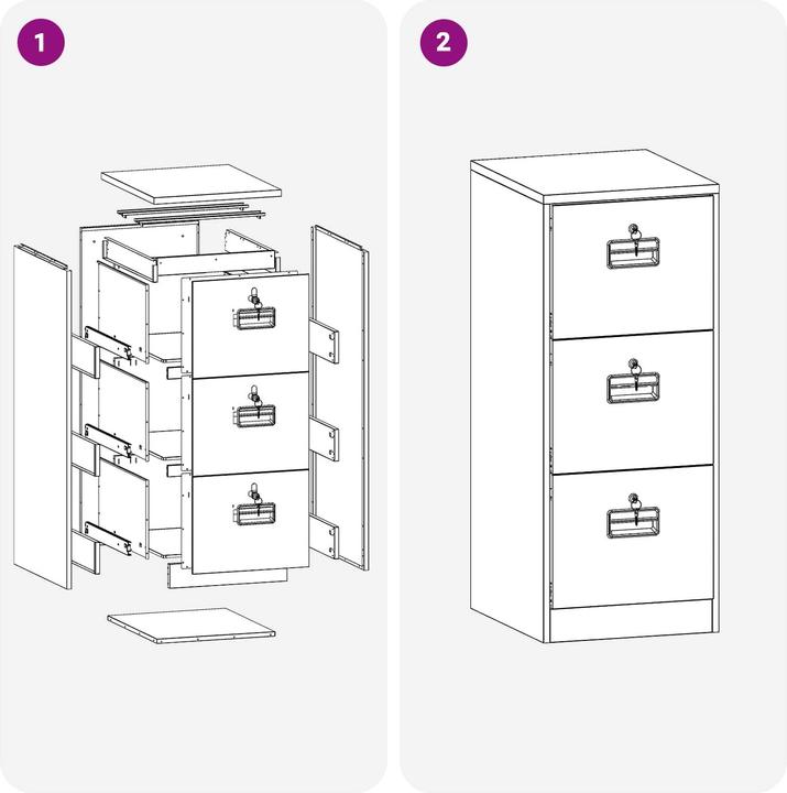 Actual product image vidaXL Büroorganizer (50 x 44 x 106.50 cm)