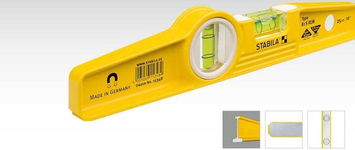 Actual product image Stabila Spirit Level Type 81 REM Torpedo Rare Earth Magnet System and Belt Pouch (25 cm)