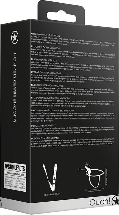 Image du produit Ouch! Silicone Ribbed Strap-On Adjustable