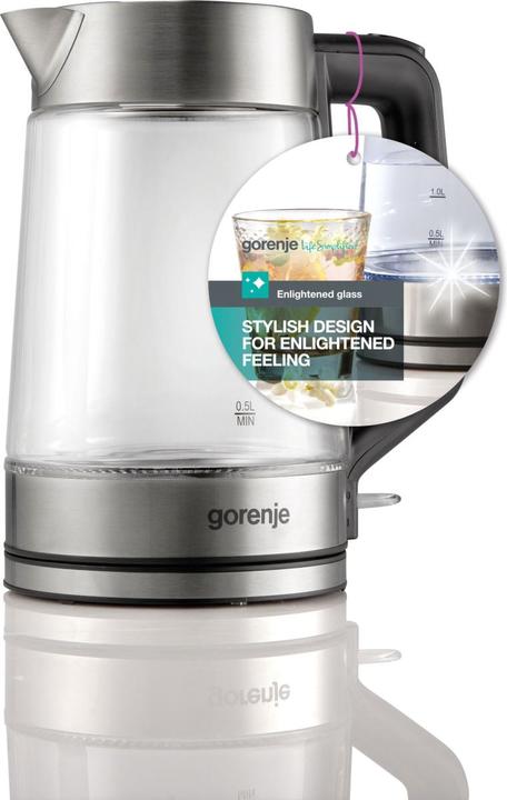Actual product image Gorenje K17GED Kettle, Electric, Capacity 1.7 L, Power 2200 W, Stainless Steel (1.70 l)