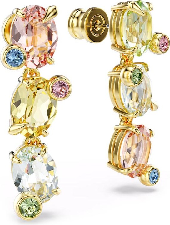 Produktbild Swarovski Gema Drop Ohrhänger Asymmetrisches Design Verschiedene Schliffe Mehrfarbig Gold (Swarovski Metall)