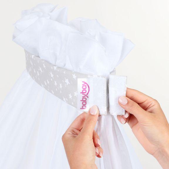 Actual product image Tobi babybay canopy pearl grey/stars white