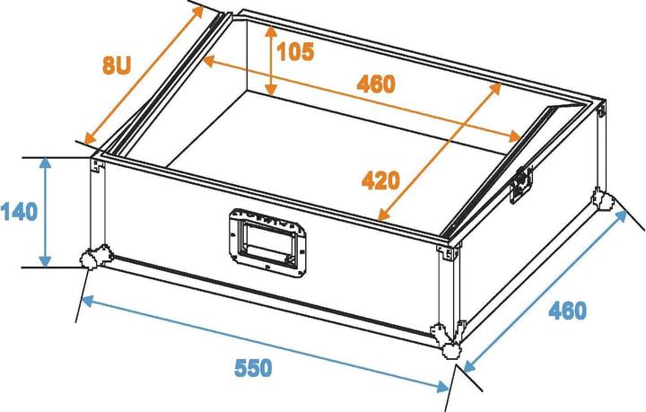 Produktbild Roadinger Mixer-Case Profi MCB-19, schräg, sw, 8HE (Universal)