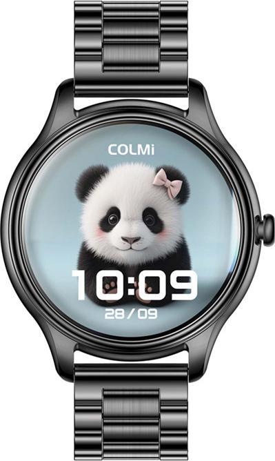 Actual product image Colmi Smart Watch L28 (Black + Black steel strap)