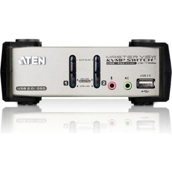 Thumbnail - Aten CS1732B, 2-Port KVM Switch mit USB Hub, KVM Switch, Grau