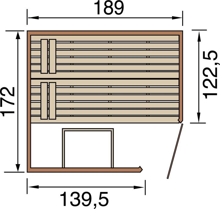 Produktbild Weka Holzbau Massivholzsauna VALIDA Eck 1.8 GT ohne Ofen (Ohne Ofen)