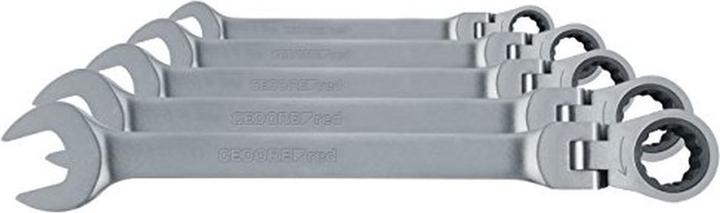 Actual product image Gedore Red red R07305005 Hinged ring ratchet open-end spanner set SW8-19 mm (8 mm, 10 mm, 14 mm, 18 mm, 11 mm, 12 mm, 19 mm, 17 mm, 15 mm, 13 mm, 9 mm, 16 mm)