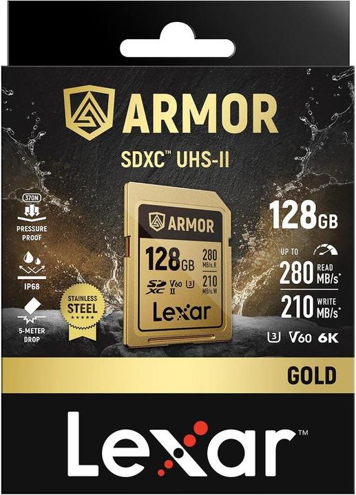 Image du produit Lexar Armor Gold (128 Go, SDXC, U3, UHS-II)