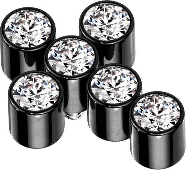Immagine prodotto Star Piercing Dermal Anchor croce nera sei cristalli argento (Titanio, senza ottone)
