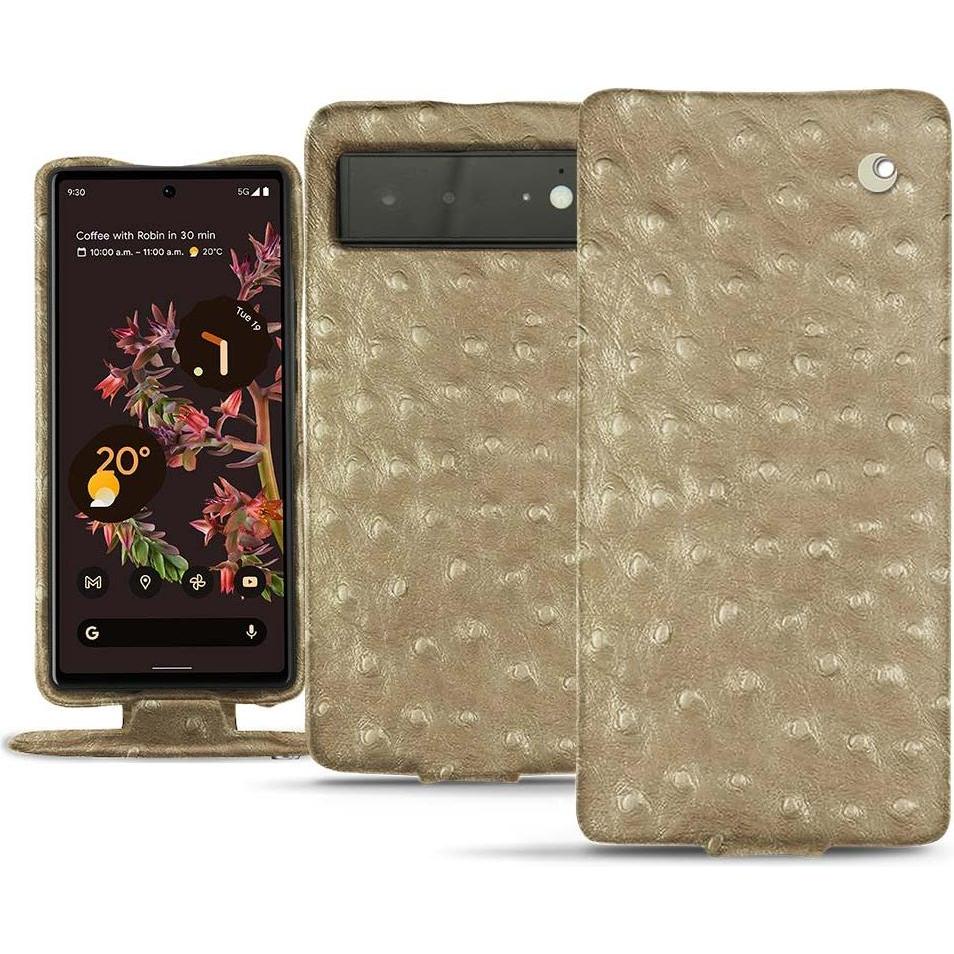 Noreve Lederschutzhülle vertikal (Google Pixel 6), Smartphone Hülle, Beige