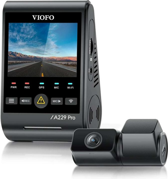 Immagine prodotto Viofo A229 Pro 2CH (Controllo vocale, Display integrato, Microfono incorporato, Ricevitore GPS, WiFi, 4K)