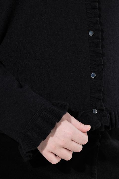 Produktbild Ulla Popken Strickjacke, Rüschen, Knopfleiste, Rundhals, Langarm (56)