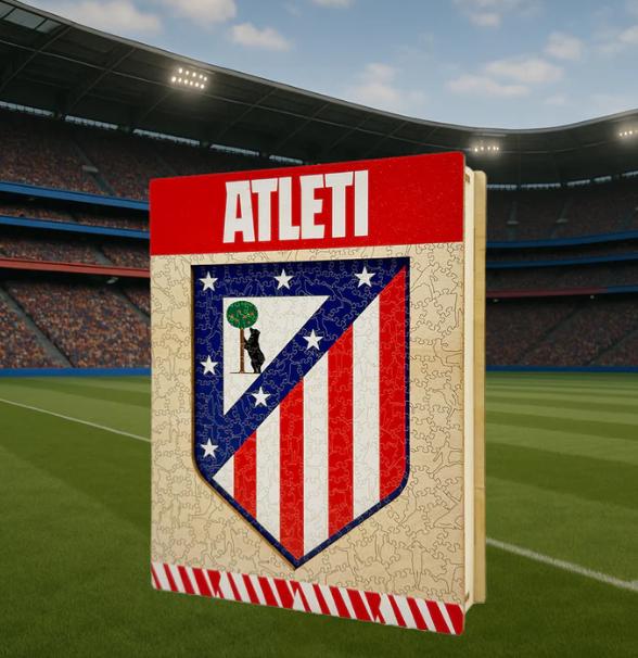Productafbeelding Iconic Atletico Madrid - Logo - Houten Puzzel Maat M (270 stukjes) (270 onderdelen)