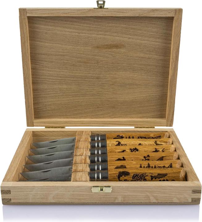 Produktbild Opinel Holzschatulle mit 6 N°08 Animalia (8.50 cm)
