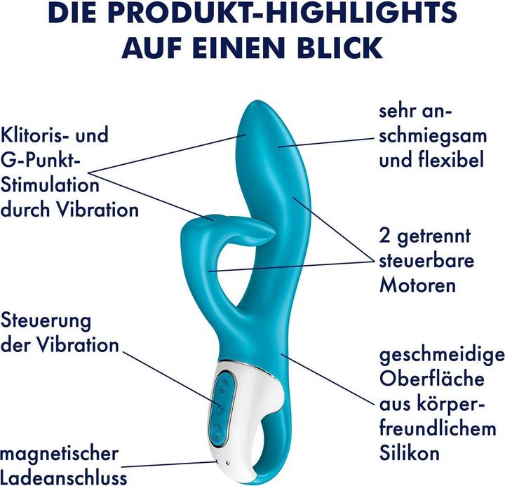 Actual product image Satisfyer Embrace Me Rabbit Vibrator - Turquoise