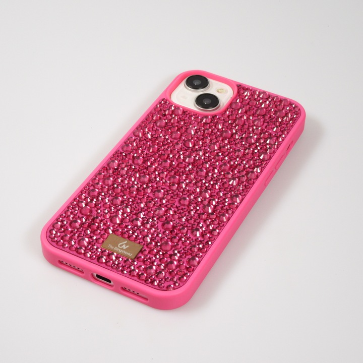 Produktbild PhoneLook Hülle Glitzer Diamant The Bling World Dunkelrosa (Apple iPhone 15)