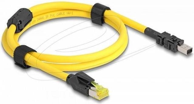 Produktbild Delock Kabel RJ45 Stecker Cat.6 zu Mini I/O 8 Pin D-Form Typ (S/STP, CAT6, 1 m)