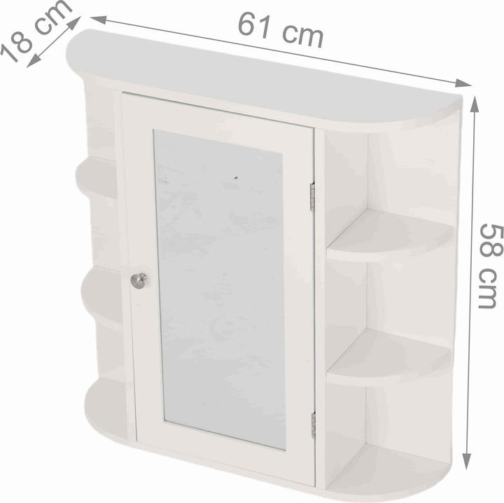Relaxdays Spiegelschrank (61 x 18 x 58 cm)