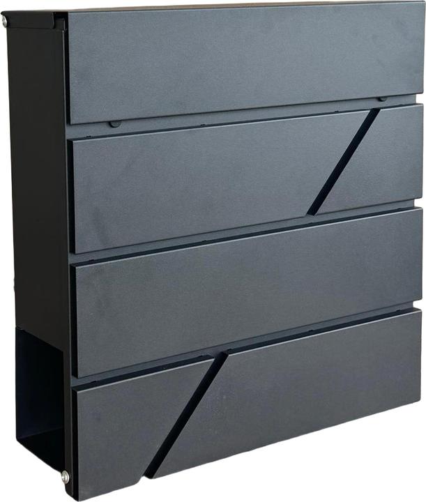 1x Briefkasten, 1x Montageanleitung, 4x Schlüssel, Montagematerial