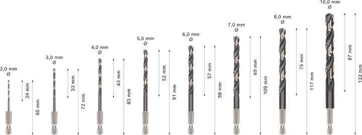 Produktbild Bosch Professional Zubehör PRO Metal HSS-G Impact Spiralbohrer-Set, 8-tlg. (3,0)