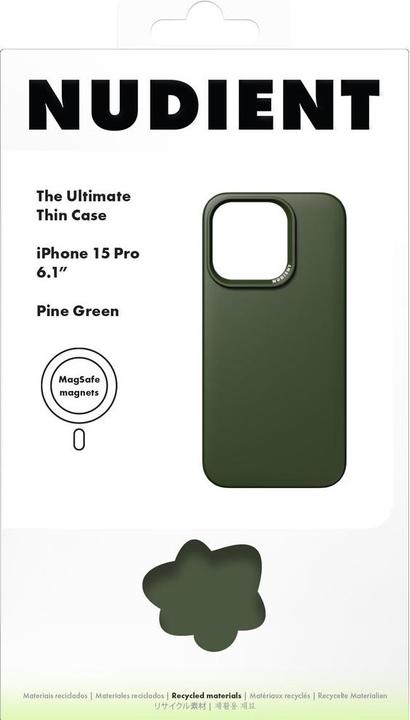 Image du produit Nudient Back Cover Thin Case Magsafe iPhone 15 Plus Pine Green (Apple iPhone 15 Plus)