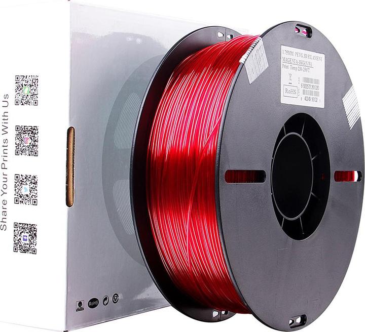Immagine prodotto eSUN Filamento trasparente PETG Magenta 1,75mm 1Kg (PETG, 1.75 mm, 1000 g, Trasparente)