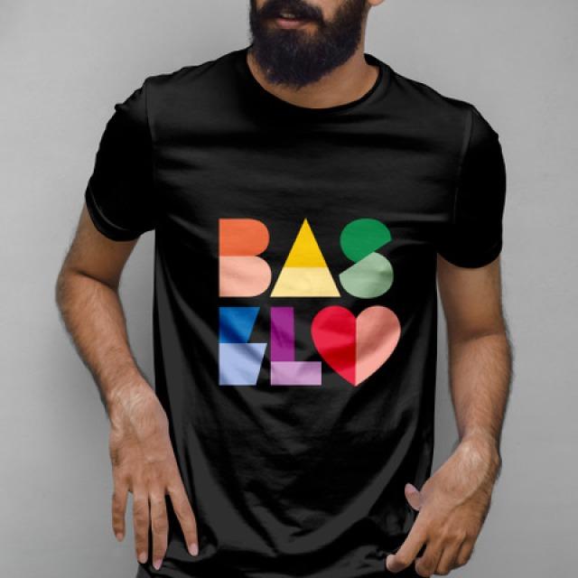 Actual product image CreaDiva Basler Lyybli - T-Shirt Basel Herz schwarz, Grösse L (L)