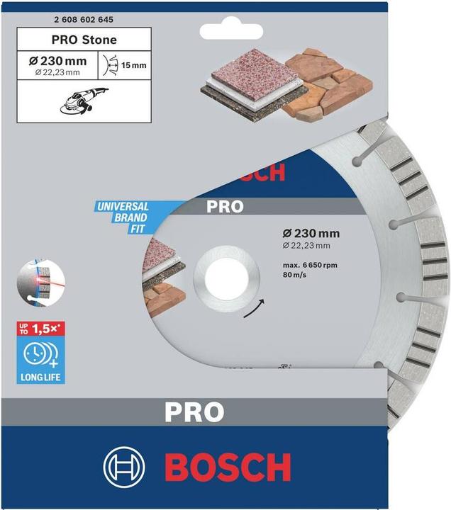Produktbild Bosch Professional Zubehör PRO Stone Diamanttrennscheibe, 230 x 22,23 mm