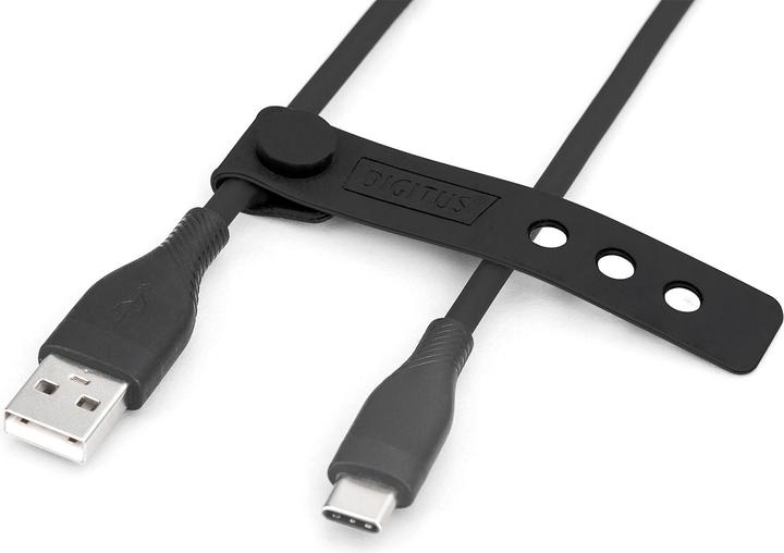 Actual product image Digitus USB-C silicone connection cable, 0.5m, black (0.50 m, USB 2.0, 60 W)