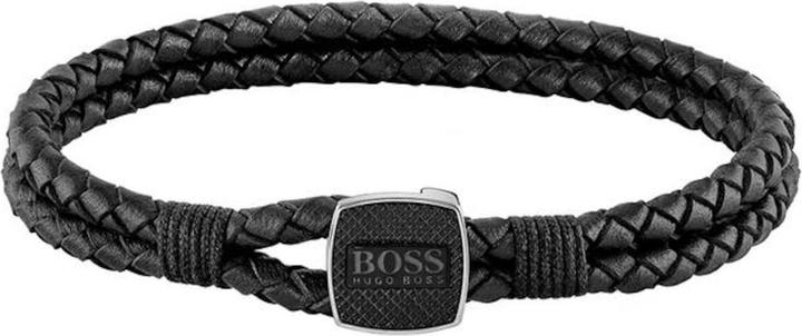 Immagine prodotto Hugo Boss Bracciale in pelle alla moda 1580047M (18 cm, Pelle e acciaio inossidabile)