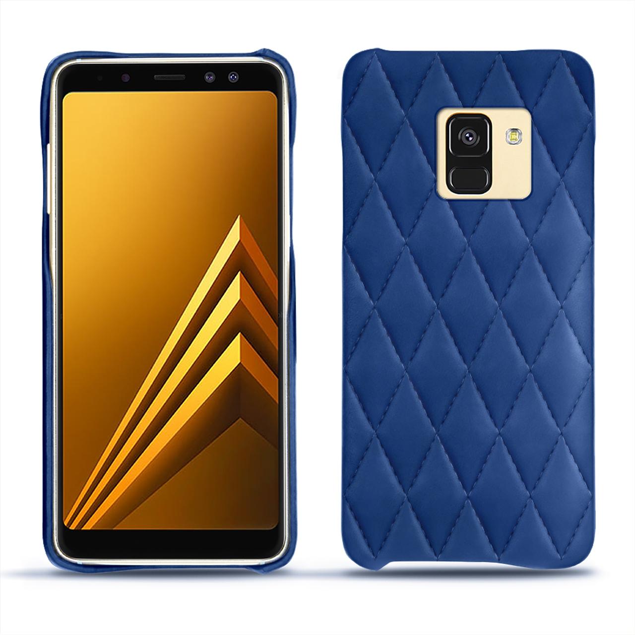 Noreve Lederschutzhülle (Samsung Galaxy A8+), Smartphone Hülle, Blau