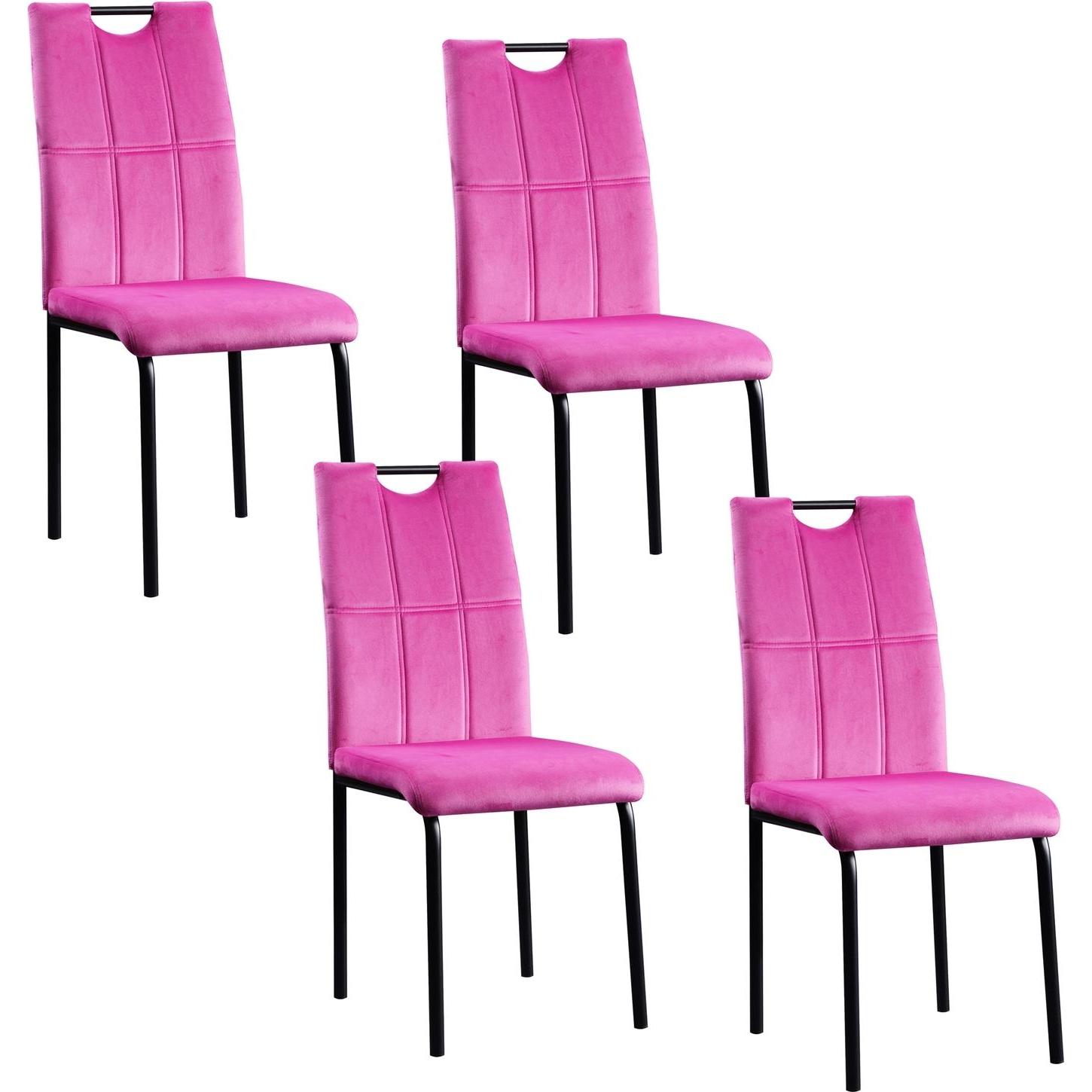 HTI-Living, Stühle, Esszimmerstuhl Denton Samt Pink 4er-Set