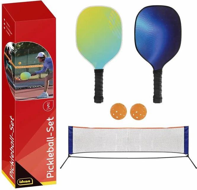 Actual product image Idena Pickleball set net 2x rackets/balls 5 pieces